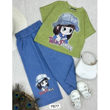 طقم بناتي ناعم Y677