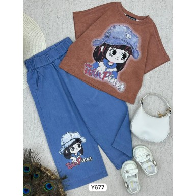 طقم بناتي ناعم Y677