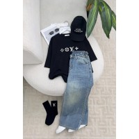 بلوز ستاتي مع طاقية وجراب ناعم 1010958